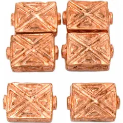 Rectangle X Beads Copper Plated Tube Bead 13mm Approx 6
