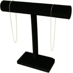 Black Velvet T-Bar Bracelet Necklace Jewelry Display