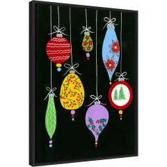 Jazzy Christmas I by Regina Moore 18-in. W x 24-in. H. Canvas Wall Art Print Framed in Black