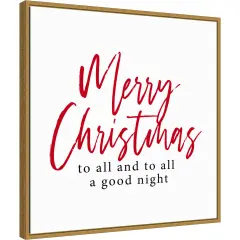 Merry Christmas to All Script by Amanti Art Portfolio Canvas Wall Art Print Framed Gold
