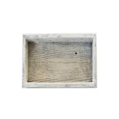 Rustic Farmhouse Decorative Organizer Wood Storage Box White