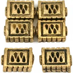 Rectangle Beads Antique Gold Plated Tube 13mm Approx 6