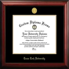 Texas Tech University 14w x 11h Gold Embossed Diploma Frame