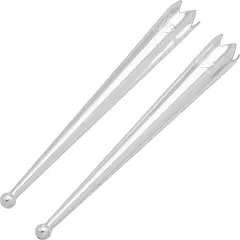 Pair of Sterling Silver Bolo Tips #1 Long 3mm Ball