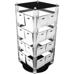 Revolving Rotating Earring Stand Clear Acrylic Countertop Case