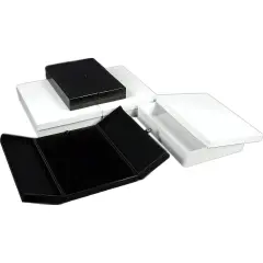 3 Large Black Necklace Snap Lid Gift Boxes Display Box