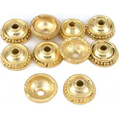 Dot Bali Bead Caps Gold Plated Beading 14mm Approx 10