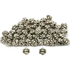 Fluted Bali Beads Antique Silver Plated 5mm Approx 50