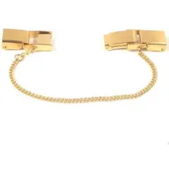 Ladies Watch Band Clasp +Safety Chain Yellow Buckle