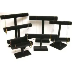 5 Black Bracelet Chain & Watch T-Bar Jewelry Display
