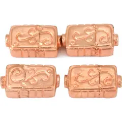 Fluted Rectangle Beads Copper Plated Bead 18mm Approx 4