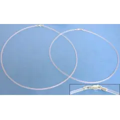 Rubber Cord Necklaces Clear 16" & 18" 2Pcs