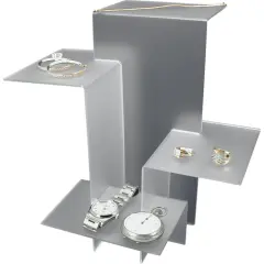 4 Pc Large Jewelry Display Risers Frosted White Acrylic