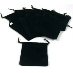12 Jewelry Travel Gift Bags Black Velvet Drawstring