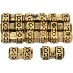 Rectangle Tube Beads Antique Gold Plated 11mm Approx 10