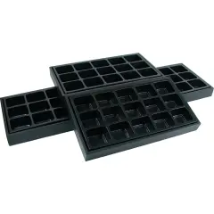 4 15 Slot Jewelry Display Insert & Black Travel Tray