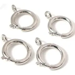 4 Spring Ring Clasps Nickel Silver Bracelet Watch 18mm