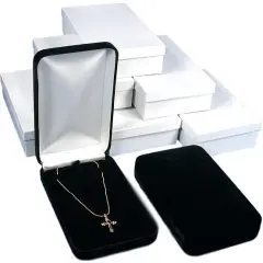 Black Velvet Necklace Chain Jewelry Gift Box Showcase Displays Kit 36 Pcs
