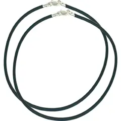 Rubber Cord Anklet Black 9" 2Pcs
