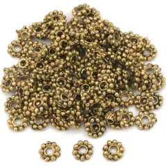 Flower Bali Spacer Beads Antq Gold Plt 6mm Approx 125