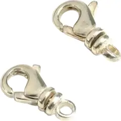 Pocket Watch Lobster Clasps Sterling Silver 10.5mm 2Pcs