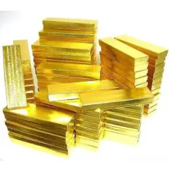 100 Gold Cotton Boxes Jewelry Bracelet Watch Displays 8"