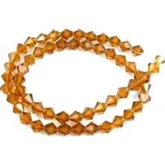 Topaz Faceted Bicone FP Chinese Crystal Beads 6mm 1 St