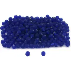 25 Grams Dark Blue Evelina Frosted Glass Beads 4.5mm