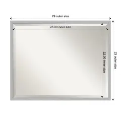 Beveled Bathroom Wall Mirror, Hera Chrome Frame