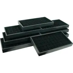8 Black 50 Slot Jewelry Display Insert & Travel Tray