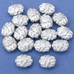 15g Bali Flat Oval Barrel Bead Silver Plt 9mm Approx 15