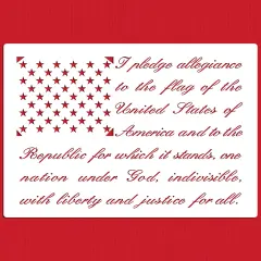 Pledge of Allegiance Flag Cake & Craft Stencil | C1060 by Designer Stencils | Cake Decorating Tools | Baking Stencils for Royal Icing, Airbrush, Dusting Powder | Reusable Plastic Food Grade Stencil for Cakes | Easy to Use & Clean