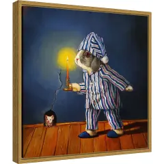 The Night Before Christmas Mouse by Lucia Heffernan Canvas Wall Art Print Framed Gold