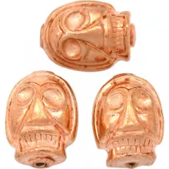 Skull Beads Copper Plated Skeleton Part 15mm Approx 3