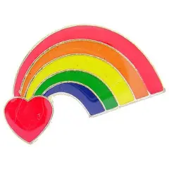 Heart & Rainbow Pin 1"