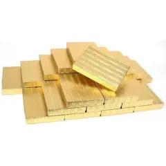 25 Gold Cotton Boxes Necklace Omega Chain Jewelry Gift Displays 7 1/8"