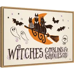 Spooktacular I by Janelle Penner 23-in. W x 16-in. H. Canvas Wall Art Print Framed in Natural