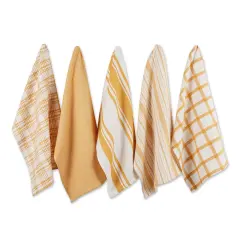 DII Asst Honey Gold Woven Dishtowels (Set of 5)