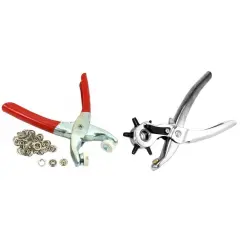Leatherworking Leather Hole Punch Pliers With 8 Snap Fasteners & Pliers