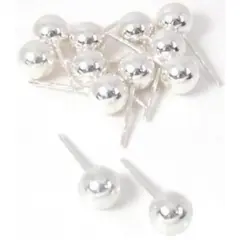 12 Sterlng Silver Ball Stud Earrings 6mm