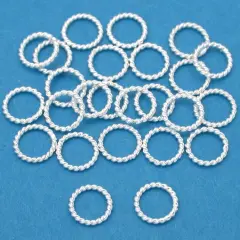 25 Sterling Silver Twisted Closed Jump Rings 19 Ga 6mm