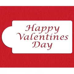 Happy Valentine's Day Cake Stencil | C015 by Designer Stencils | Cake Decorating Tools | Baking Stencils for Royal Icing, Airbrush, Dusting Powder | Reusable Plastic Food Grade Stencil for Cakes & Cookies | Easy to Use & Clean Cake & Cookie Stencil