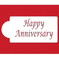Happy Anniversary Cake Stencil | C012 by Designer Stencils | Stencils for Royal Icing, Airbrush, Dusting Powder |