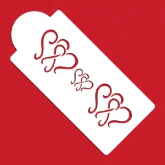 Dancing Hearts Cake Stencil | C002 by Designer Stencils | Cake Decorating Tools | Baking Stencils for Royal Icing, Airbrush, Dusting Powder | Reusable Plastic Food Grade Stencil for Cakes & Cookies | Easy to Use & Clean Cake & Cookie Stencil