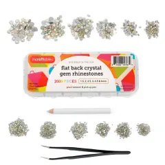 Incraftables Assorted Crystal Rhinestones (2000pcs). AB Crystal Rhinestone Stickers. Assorted Clear Rhinestones Big & Small (1.5-6mm). Bulk Silver Flat Back Gems For DIY Crafts, Clothes, Nails & Shoes