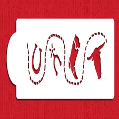 Cowboy Cake Stencil Side | C269 by Designer Stencils | Cake Decorating Tools | Baking Stencils for Royal Icing, Airbrush, Dusting Powder | Reusable Plastic Food Grade Stencil for Cakes | Easy to Use & Clean Cake Stencil