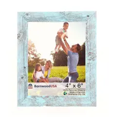 Rustic Farmhouse Standard Tabletop Reclaimed Wood Picture Frame Blue