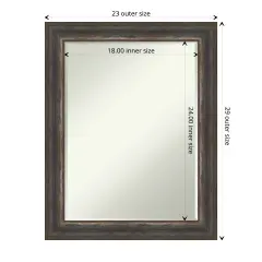 Petite Bevel Wall Mirror, Alta Frame Alta Rustic Char