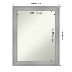 Amanti Art Non-Beveled Wall Mirror, Flair Polished Nickel Frame