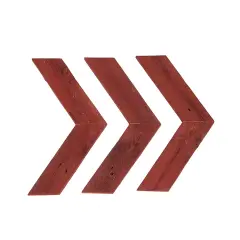 Rustic Farmhouse 11 in. x 14 in. Reclaimed Wood Chevron Arrows (Set of 3) Red